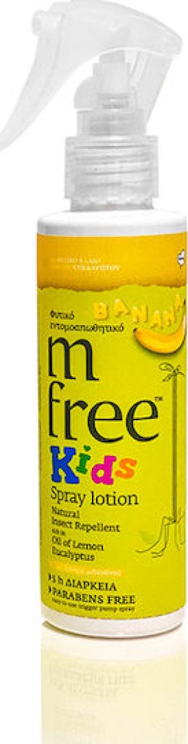 BNeF M Free Kids Spray Lotion Banana Παιδικό Φυτικό Εντομοαπωθητικό με Άρωμα Μπανάνα 125ml