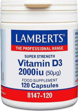 Lamberts Vitamin D3 2000IU Συμπλήρωμα Διατροφής με Βιταμίνη D3 120 Κάψουλες