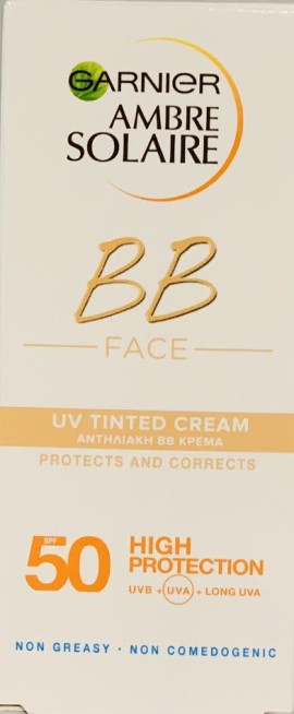 Garnier Ambre Solaire Αντηλιακή Κρέμα Προσώπου BB Cream SPF50 50ml