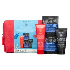 Apivita PROMO Bee Sun Safe SPF50 Anti Spot & Anti Age 50ml - Black Detox Cleansing Gel 50ml - Face Mask Sea Lavender 2x8ml