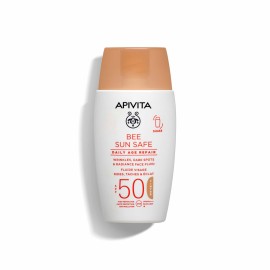 Apivita Bee Sun Safe SPF50 Tinted Daily Age Repair Λεπτόρρευστη Κρέμα Προσώπου Dry Touch με Χρώμα Κατά των Πανάδων & των Ρυτίδων 50ml