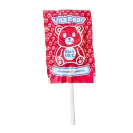 Meke Vita Bear Βιολογικό Γλειφιτζούρι με Βιταμίνη C Γεύση Φράουλα 1 Τεμάχιο