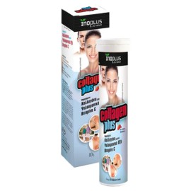 Inoplus Collagen Plus Συμπλήρωμα Διατροφής με Υδρολυμένο Κολλαγόνο - Υαλουρονικό Οξύ & Βιταμίνη C 20 Αναβράζοντα Δισκία