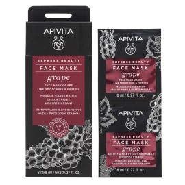 Apivita  Express Beauty Grape Αντιγηραντική Μάσκα Προσώπου με Σταφύλι 2x8ml