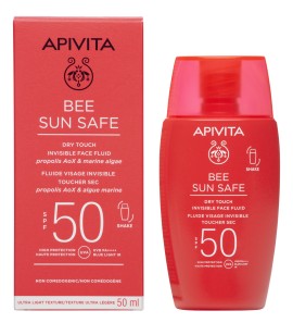 Apivita Bee Sun Safe Invisible Face Fluid SPF50 Αντηλιακή Λεπτόρρευστη Κρέμα Προσώπου Dry Touch 50ml