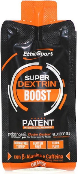 EthicSport Super Dexrin Booster Ενεργειακό Τζελ με Υδατάνθρακες Νέας Γενιάς, Βήτα-αλανίνη & Καφεΐνη Πορτοκάλι 30ml