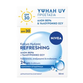 Nivea Refreshing SPF30 Κρέμα Ημέρας για 24ωρη Ενυδάτωση, Κανονικές Επιδερμίδες 50ml