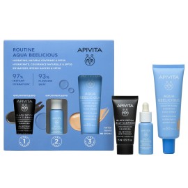 Apivita PROMO Μαύρο Gel Καθαρισμού Προσώπου 15ml & Aqua Beelicious Booster Αναζωογόνησης & Ενυδάτωσης 10ml & Aqua Beelicious Κρέμα Ενυδάτωσης με SPF30 για Φυσική Λάμψη 40ml