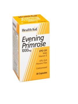 HEALTH AID  Evening Primrose Oil 1000mg + Vitamin E vegetarian capsules 30s