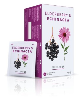Nutra Tea Elderberry & Echinacea Άμυνα του Οργανισμού - Θεραπευτικό Αφέψημα 40gr [20 Φακελίσκοι]
