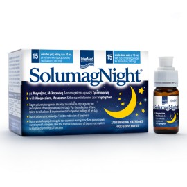 Intermed Solumag Night Συμπλήρωμα Διατροφής για τη Μείωση του Χρόνου Έλευσης του Ύπνου & τη Βελτίωση του Jet Lag 15 Φιαλίδια x 10ml