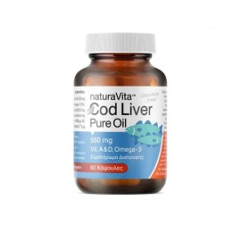 Natura Vita Cod Liver Oil 550mg Συμπλήρωμα Διατροφής με Μουρουνέλαιο 60 Κάψουλες