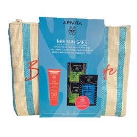 Apivita PROMO Bee Sun Safe Hydra Fresh Face SPF50 Ενυδατική Αντηλιακή Κρέμα Gel Προσώπου Ελαφριάς Υφής 50ml -  ΔΩΡΟ Express Face Mask Aloe Ενυδατική Μάσκα Προσώπου με Αλόη 2x8ml - Express Hair Mask Hyaluronic Acid 20ml