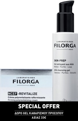 Filorga PROMO NCEF Revitalize Cream Συσφικτική Κρέμα Πολλαπλής Αναζωογόνησης 50ml - Skin Prep AHA Cleansing Gel Καθαρισμού Προσώπου για Μικτές & Λιπαρές Επιδερμίδες 150ml