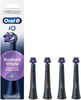Oral B iO Radiant White Ανταλλακτικές Κεφαλές για Ηλεκτρική Οδοντόβουρτσα Μαύρο 4 Τεμάχια