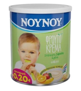 ΝΟΥΝΟΥ Φρουτόκρεμα Σιτάλευρο 3 Φρούτα & Γάλα από 6m+ 300gr [-0,20€ Sticker Έκπτωσης]