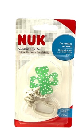 Nuk Αλυσίδα Πιπίλας & Πρακτικό Κλιπ για Πιπίλες με Κρίκο Πράσινο Αστεράκι Dots 1 Τεμάχιο