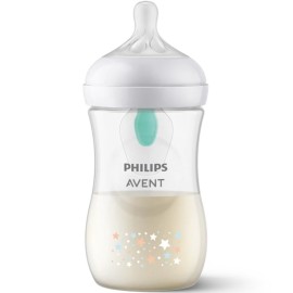 Avent Philips Natural Response Αστεράκια Πλαστικό Μπιμπερό 3-6m Ροής 3 με Βαλβίδα Airfree 260ml [SCY673/82]
