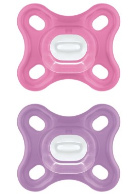 Mam Comfort Πιπίλα Σιλικόνης για Νεογέννητα 0-2m Ροζ - Μωβ 2 Τεμάχια [126SG]