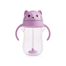Munchkin Tip & Sip Straw Cat Ποτηράκι Με Λαβές Και Καλαμάκι Με Βαρίδιο Για 9+ Μηνών, 296ml
