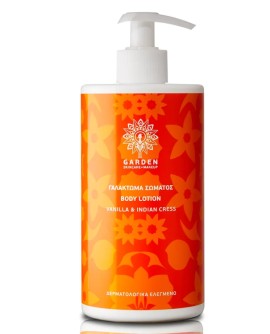 Garden Body Lotion Vanilla & Indian Cress Ενυδατικό Γαλάκτωμα Σώματος με Άρωμα Βανίλια και Ινδικό Κάρδαμο 500ml