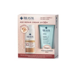 Rilastil PROMO Age Repair SPF50+ Anti Age Protective Cream Tinted Αντηλιακή Κρέμα Προσώπου με Χρώμα 50ml & ΔΩΡΟ Aqua Detergente Viso, Καθαριστικό Προσώπου με Ενυδατική Δράση 50ml