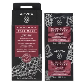 Apivita  Express Beauty Grape Αντιγηραντική Μάσκα Προσώπου με Σταφύλι 2x8ml