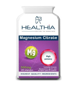 Healthia Magnesium Citrate 500mg Συμπλήρωμα Διατροφής με Κιτρικό Μαγνήσιο 120 Κάψουλες
