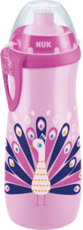 Nuk Sports Cup Παγουράκι που Αλλάζει Χρώμα για 24m+ με Καπάκι Push Pull Σιλικόνης Χρώμα:Ροζ 450ml [10.255.577]