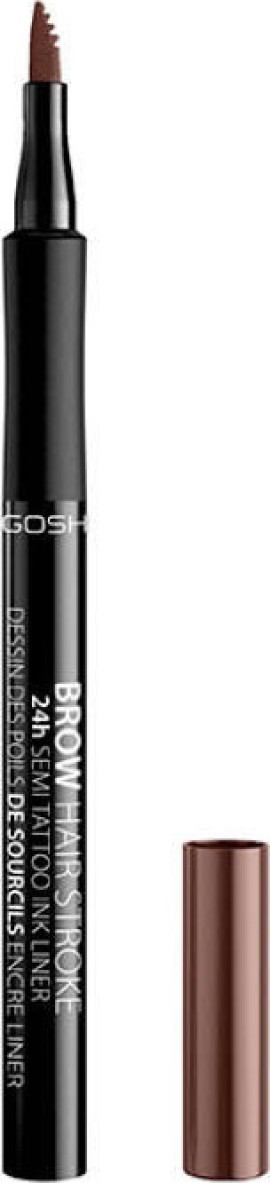 Gosh Brow Hair Stroke 24H Semi Tattoo Ink Pen 001 Brown Μολύβι Φρυδιών 1ml