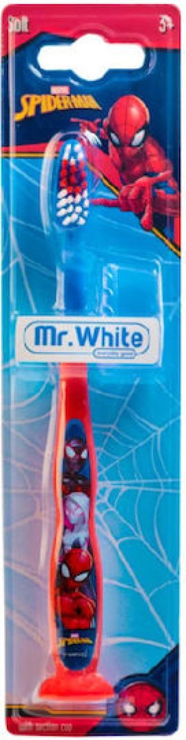 Mr.White Marvel Spider Man Soft Παιδική Οδοντόβουρτσα με Μπλε Καπάκι για 3+ Ετών Μαλακή 1 Τεμάχιο