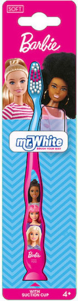Mr. White Barbie Soft Παιδική Οδοντόβουρτσα για 4+ Ετών Μαλακή με Καπάκι 1 Τεμάχιο
