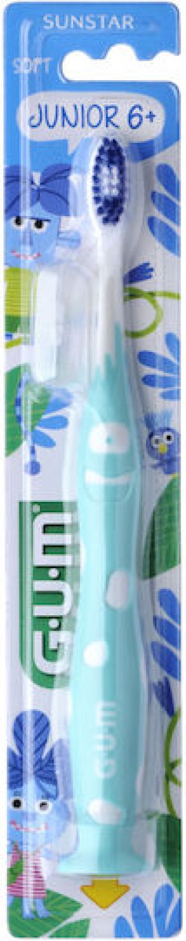 Gum 902 Junior Soft Παιδική Οδοντόβουρτσα Μαλακή για 6+ Ετών Γαλάζιο 1 Τεμάχιο