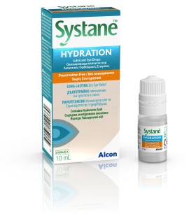 Alcon Systane Hydration Λιπαντικές Οφθαλμικές Σταγόνες Χωρίς Συντηρητικά 10ml