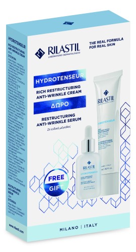 Rilastil PROMO Hydrotenseur Rich Restructuring Anti-Wrinkle Cream Αντιρυτιδική Κρέμα Προσώπου 40ml & Hydrotenseur Anti Wrinkle Serum Αντιρυτιδικός Ορός Επανόρθωσης Προσώπου 15ml