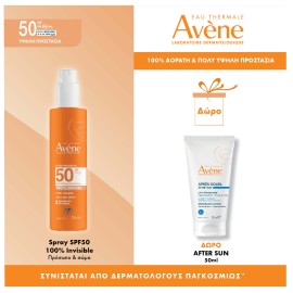 Avène PROMO Eau Thermale Spray SPF50+ Αντηλιακό Προσώπου & Σώματος 200ml & ΔΩΡΟ After Sun για Μετά τον Ήλιο 50ml