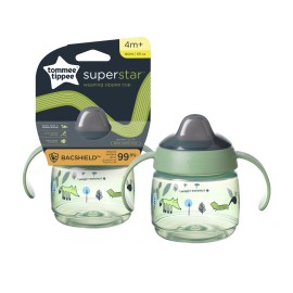 Tommee - Tippee Superstar Sippee Cup Εκπαιδευτικό Κύπελλο για 4m+ Πράσινο με Λαβές 190ml