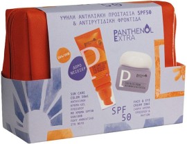Medisei PROMO Panthenol Extra Sun Care Color SPF50 Αντηλιακή Κρέμα-Gel Προσώπου με Χρώμα 50ml & Extra Face & Eye Cream Αντιρυτιδική Κρέμα Προσώπου & Ματιών 50ml & Νεσεσέρ