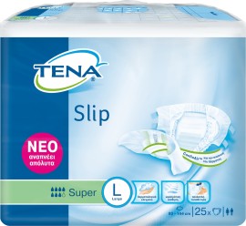 Tena Slip Super Μέγεθος:Large Ανοικτές Πάνες Ακράτειας με Αυτοκόλλητα 25 Τεμάχια [7 Σταγόνες]