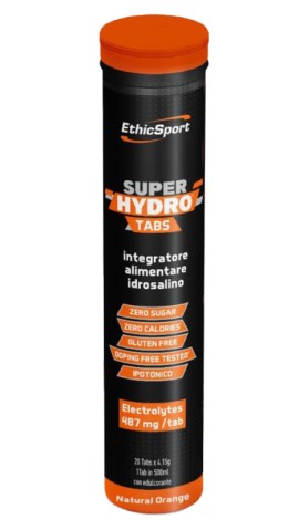 EthicSport Super Hydro Tabs Orange Ηλεκτρολύτη για Άμεση Ενυδάτωση 20 Αναβράζοντα Δισκία