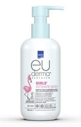 Intermed Euderma Babyderm Girls Intimate Wash Καθημερινό Υγρό Καθαριστικό για την Ευαίσθητη Περιοχή των Κοριτσιών έως & την Πρώτη Περίοδο 250ml