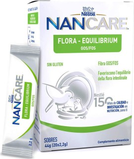 Nestle NanCare Flora Equilibrium GOS/FOS Συμπλήρωμα Διατροφής με Εδώδιμες Ίνες για Βρέφη και Παιδιά για την Δυσκοιλιότητα 44gr [20x2,2gr]