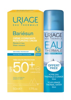 Uriage PROMO Bariésun SPF50+ Moisturizing Cream Αντηλιακή Ενυδατική Κρέμα Προσώπου 50ml - ΔΩΡΟ Eau Thermal Ιαματικό Νερό 50ml