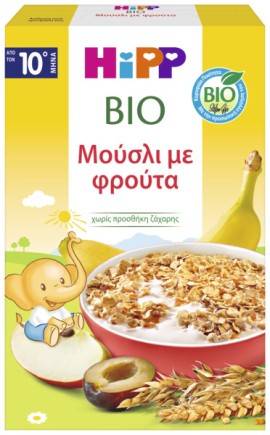 Hipp BIO Παιδικά Muesli με Φρούτα Κατάλληλα για Βρέφη από τον 10ο Μήνα 200gr