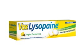 Sanofi Vox Lysopaine Τροχίσκοι για Πονόλαιμο, Ξηρότητα & Βραχνάδα με Γεύση Λεμόνι - Ευκάλυπτος 18 Παστίλιες