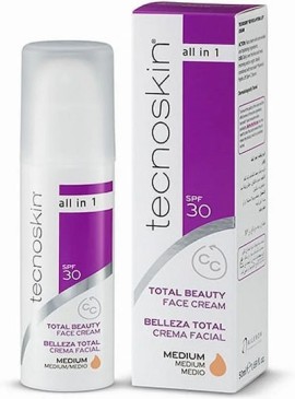 Tecnoskin Total Beauty Face Cream CC Medium SPF30 Αντιρυτιδική Κρέμα Προσώπου All in One με Χρώμα, Μεσαία Απόχρωση 50ml