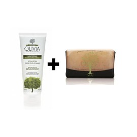 Olivia Πακέτο προσφοράς κρέμα χεριών 75 ml + απολεπιστικό σαπούνι 125 gr
