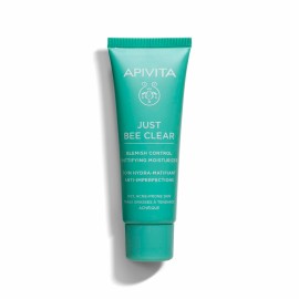 Apivita Just Bee Clear Κρέμα Κατά των Ατελειών - Ενυδάτωση & Ματ Αποτέλεσμα με Propolis AMC & Φυτικό Σαλικυλικό Οξύ 40ml