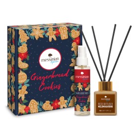 Messinian Spa PROMO Xmas Box Hair & Body Mist Αρωματικό Σπρέι για Μαλλιά & Σώμα Gingerbread Cookies 100ml & Reed Diffuser Melomakarono με Stics Διάχυσης 50ml