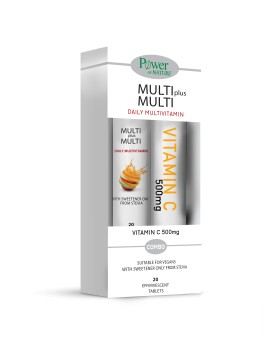 Power Of Nature PROMO Multi Plus Multi με Στέβια 20 Αναβράζοντα Δισκία - Vitamin C 500mg Πορτοκάλι για την Ενίσχυση του Ανοσοποιητικού 20 Αναβράζοντα Δισκία
